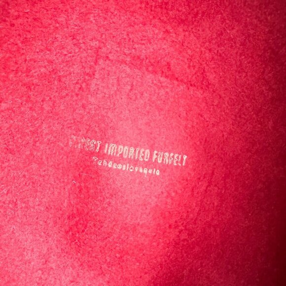 Vintage Red Burgundy Leather Detail Wool Felt Cloche hat - Picture 10 of 10